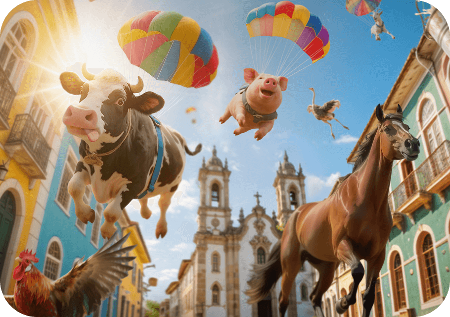 Case Ivoire — campanha com animais de paraquedas