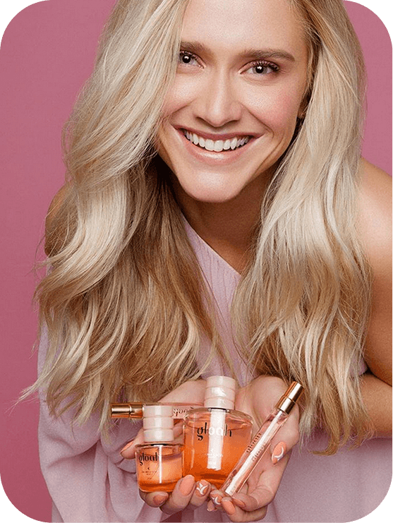 Case Gloah — modelo com o perfume